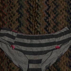 Flirtitude Gray and Black Striped Panties